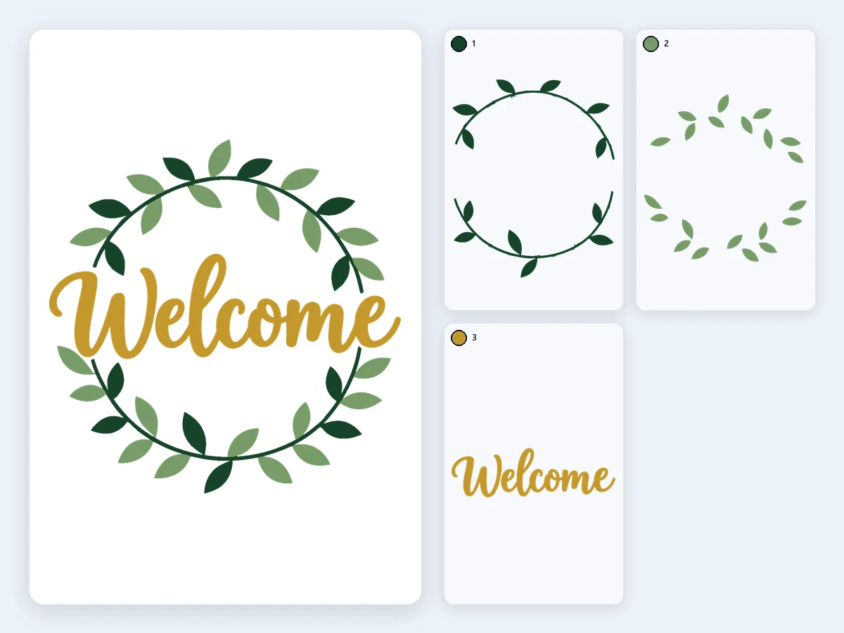 Welcome door wreath decal