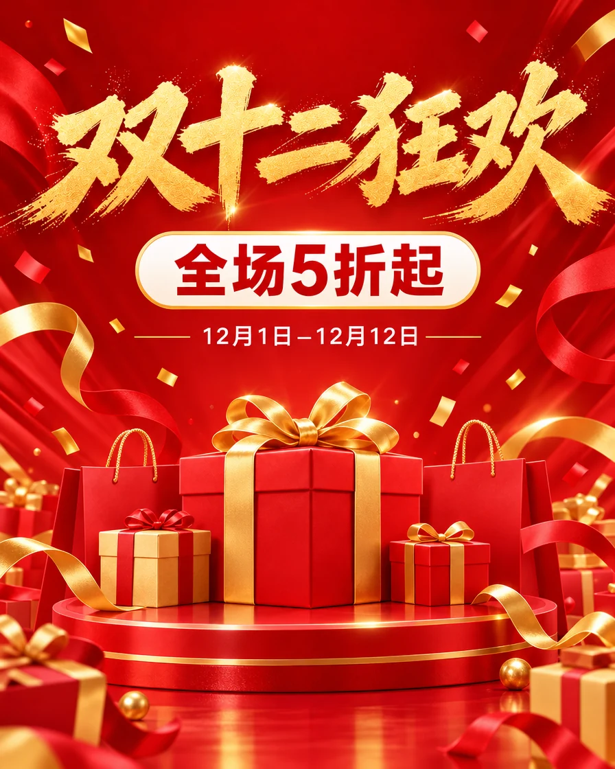 促销海报:双十一改成双十二