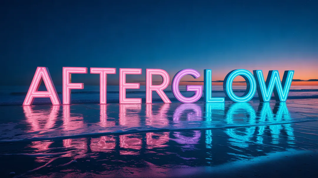 Neon letters at sea