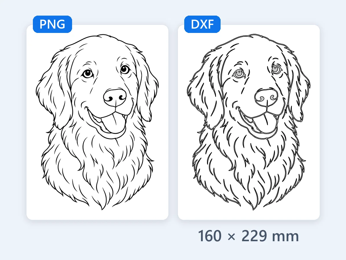 Golden Retriever als Strichzeichnung