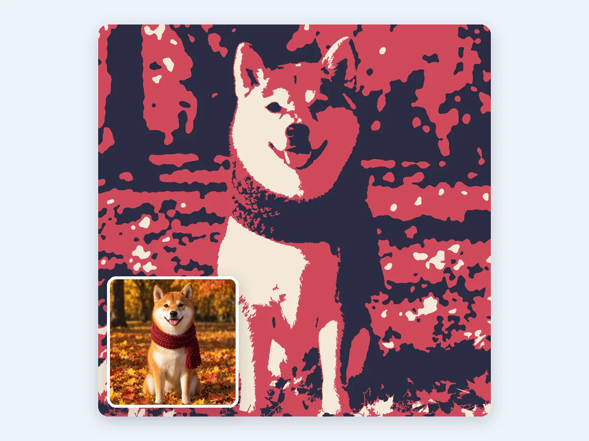 秋のマフラーを巻いた柴犬