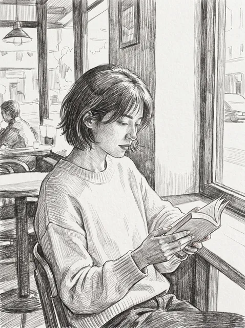 Pencil sketch: Graphite lines and hatching on white paper. A clean photo to pencil sketch that keeps the likeness.