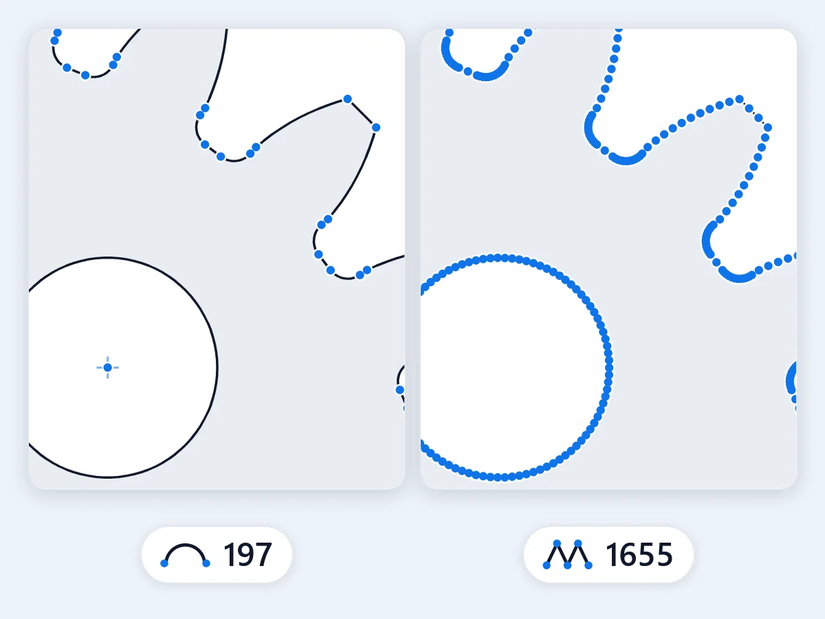 True arcs and circles