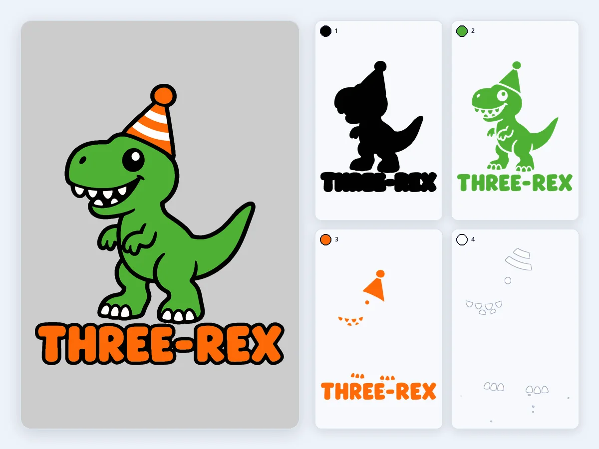 THREE-REX 三岁生日 T 恤