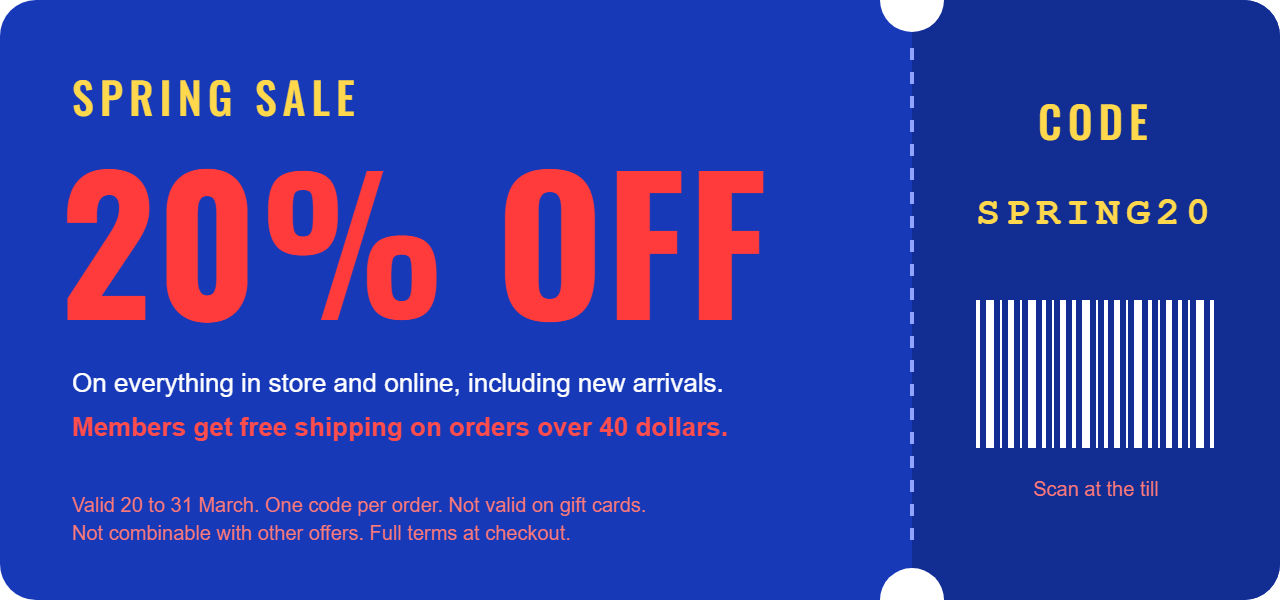 Red-on-blue coupon