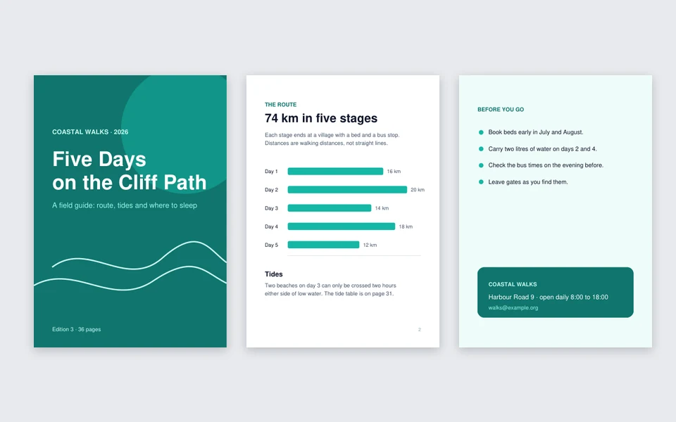 Three pages, one PDF