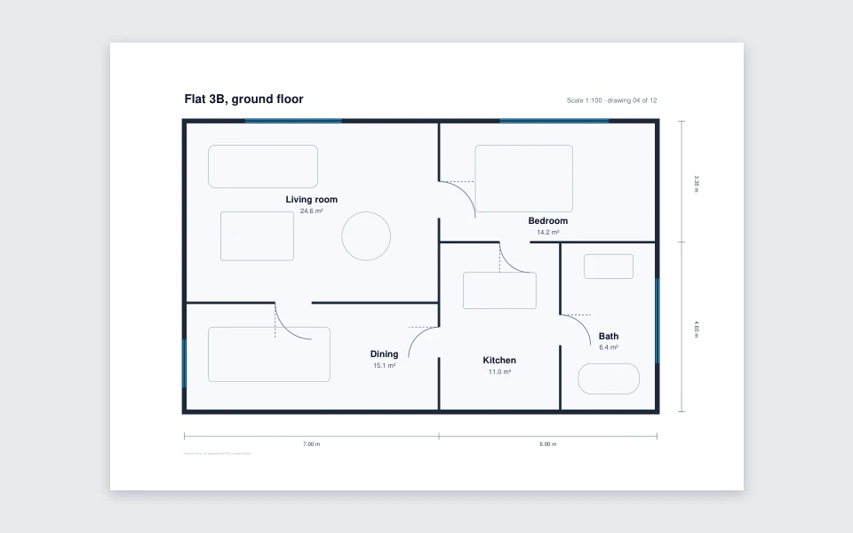 Floor plan on A4